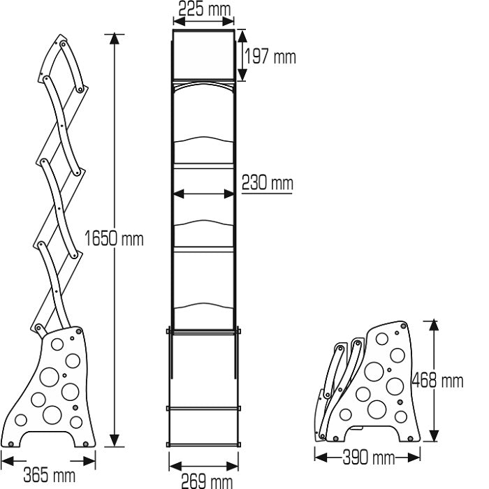 Boden-Prospektständer mit Top Schild 3 x DIN A4