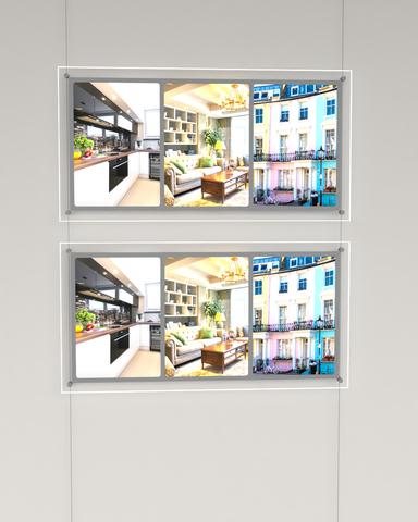 LED acrylic poster holder multi-plate kit 3xDIN A4