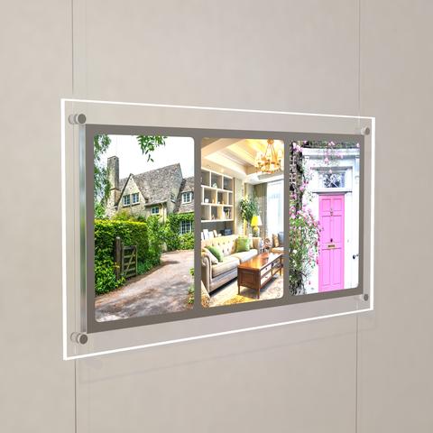 LED advertising boards shop window displays 3 x DIN A4 portrait format