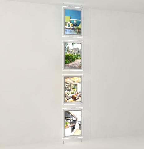 Shop window displays DIN A3 portrait format with front attachment - LED acrylic poster pocket