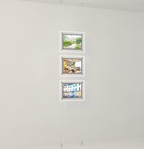 Led acrylic bag shop window display DIN A4 landscape format with front attachment