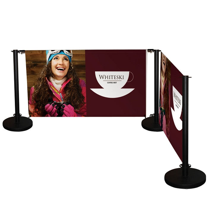 Absperrung Kit 200cm Schwarz mit Textildruck - modularedisplays.com