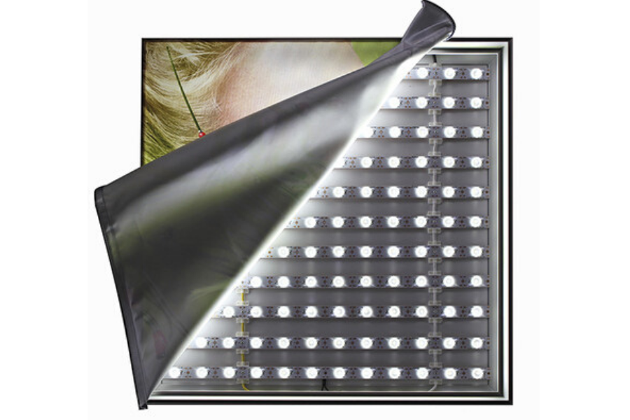 LED Textil Leuchtrahmen Starled 600x600mm mit Textildruck - modularedisplays.com