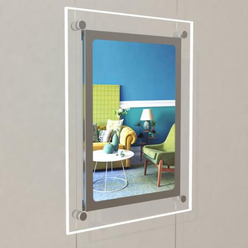 Led Acryl Postertaschen doppelseitig mit frontaler Befestigung 4 x DIN A4 - modularedisplays.com