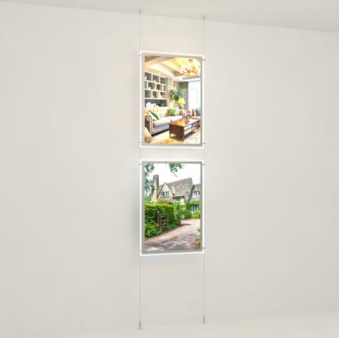 LED poster holder DIN A2 portrait format with front attachment