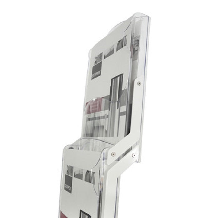Faltbarer Prospektständer weiß Real Bianco 2xA4 - modularedisplays.com