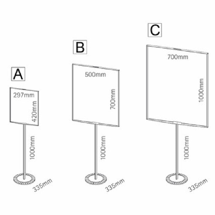 Freistehender Bodenständer Stopinfo Soistes DIN A3 - modularedisplays.com