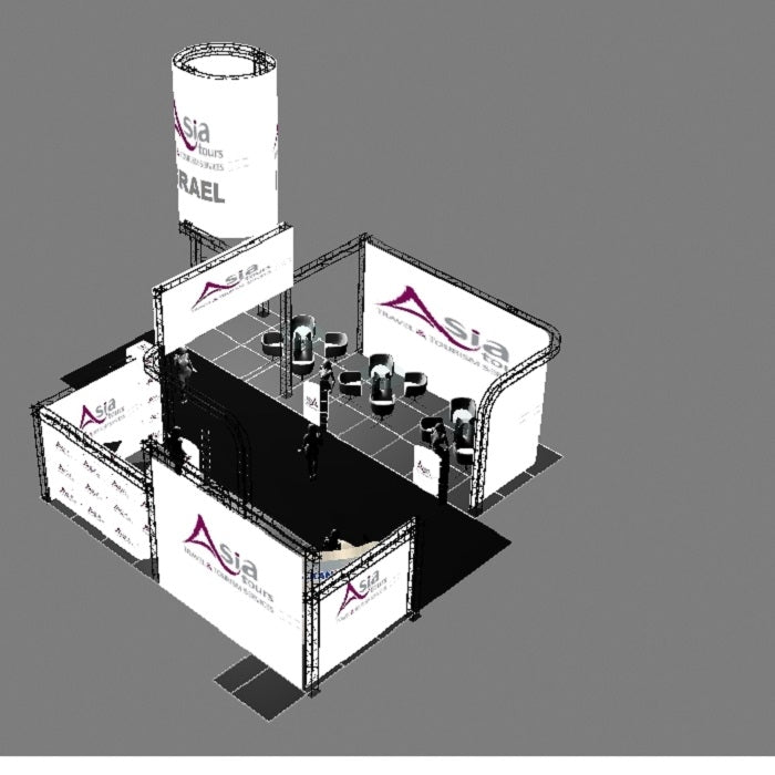 Individueller Messestand aus Alu-Traversen - modularedisplays.com