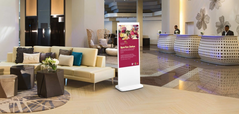 Digitale Info- Stele mit Android Media- Player. 50 und 55 Zoll Werbemonitor "SLIM-Line"