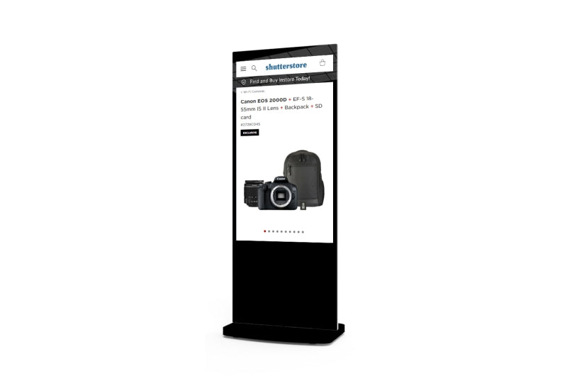 Rent a digital information stele with multi-touch screen and Android media player, in white or black