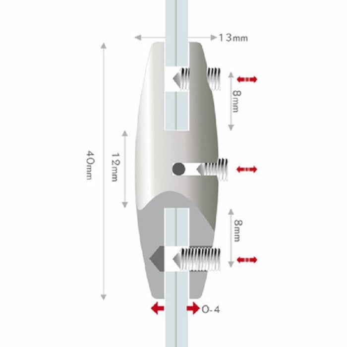 Paneelhalter für Seilsysteme, beidseitig Fly Coppia - modularedisplays.com