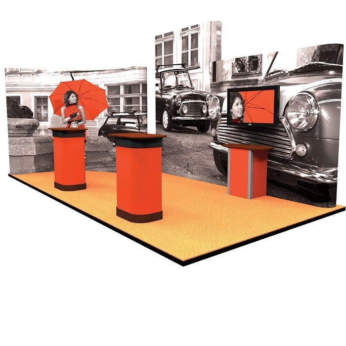 Pop-Up Messestand 3m x 6m inkl. Digitaldruck - modularedisplays.com