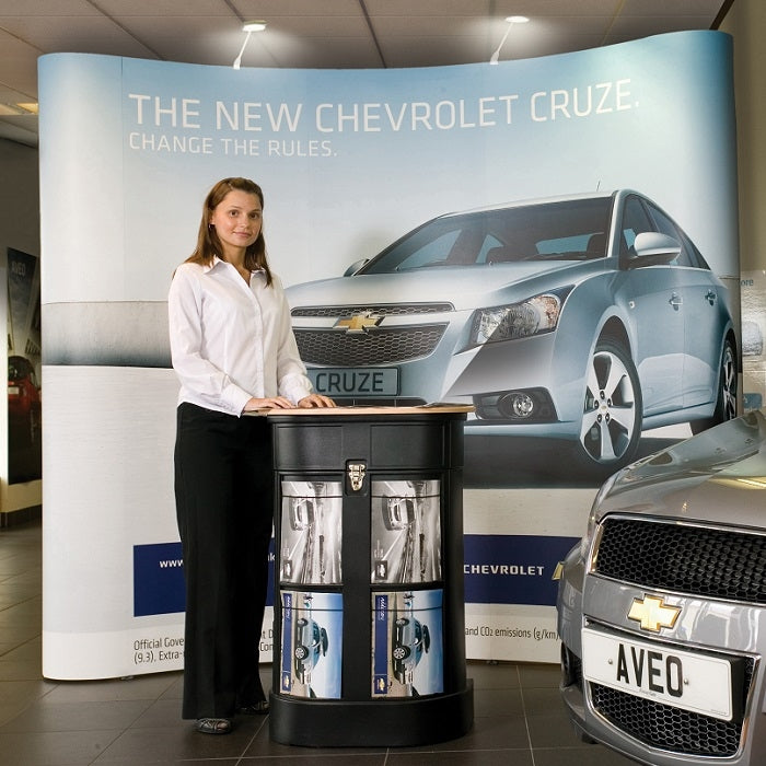 Pop-Up Faltdisplay Quick+ 3x4 gebogen - modularedisplays.com