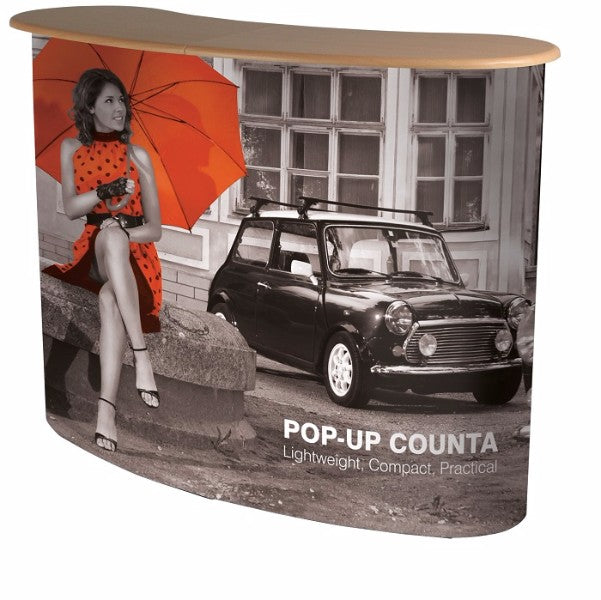 Promotionstheke Pop-Up Counta mit Druck - modularedisplays.com