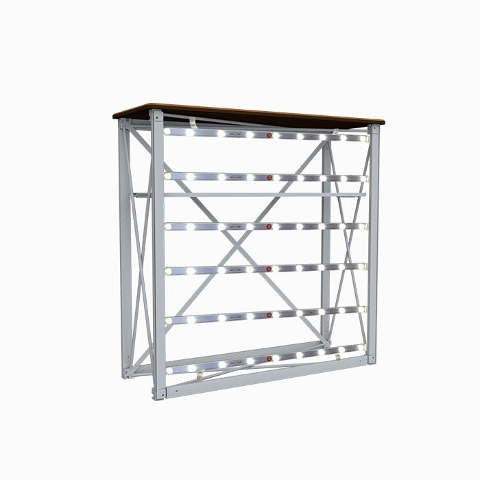 Led Messetheke mit Textildruck - modularedisplays.com