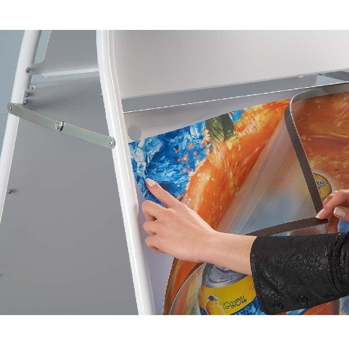 Stahlrohr Kundenstopper abgerundet DIN A1 - modularedisplays.com