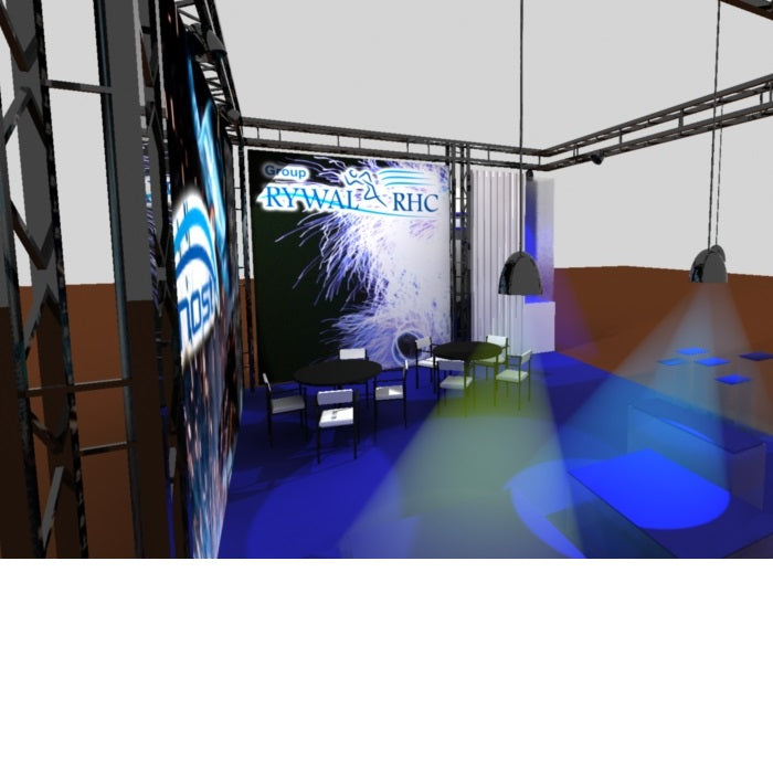 Traversen Messestand 5mx5m Eckstand - modularedisplays.com