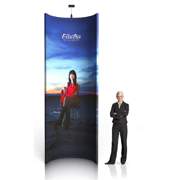 Mobile Pressewand gebogen 167cm x 318cm - modularedisplays.com