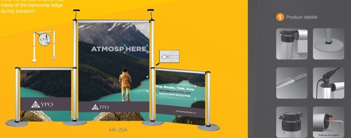 Bannerdisplay Aero 3,5m x 2m inkl. Digitaldruck, Roll Down Werbedisplay - Mobile Messestände -Modulare Displays-Passau