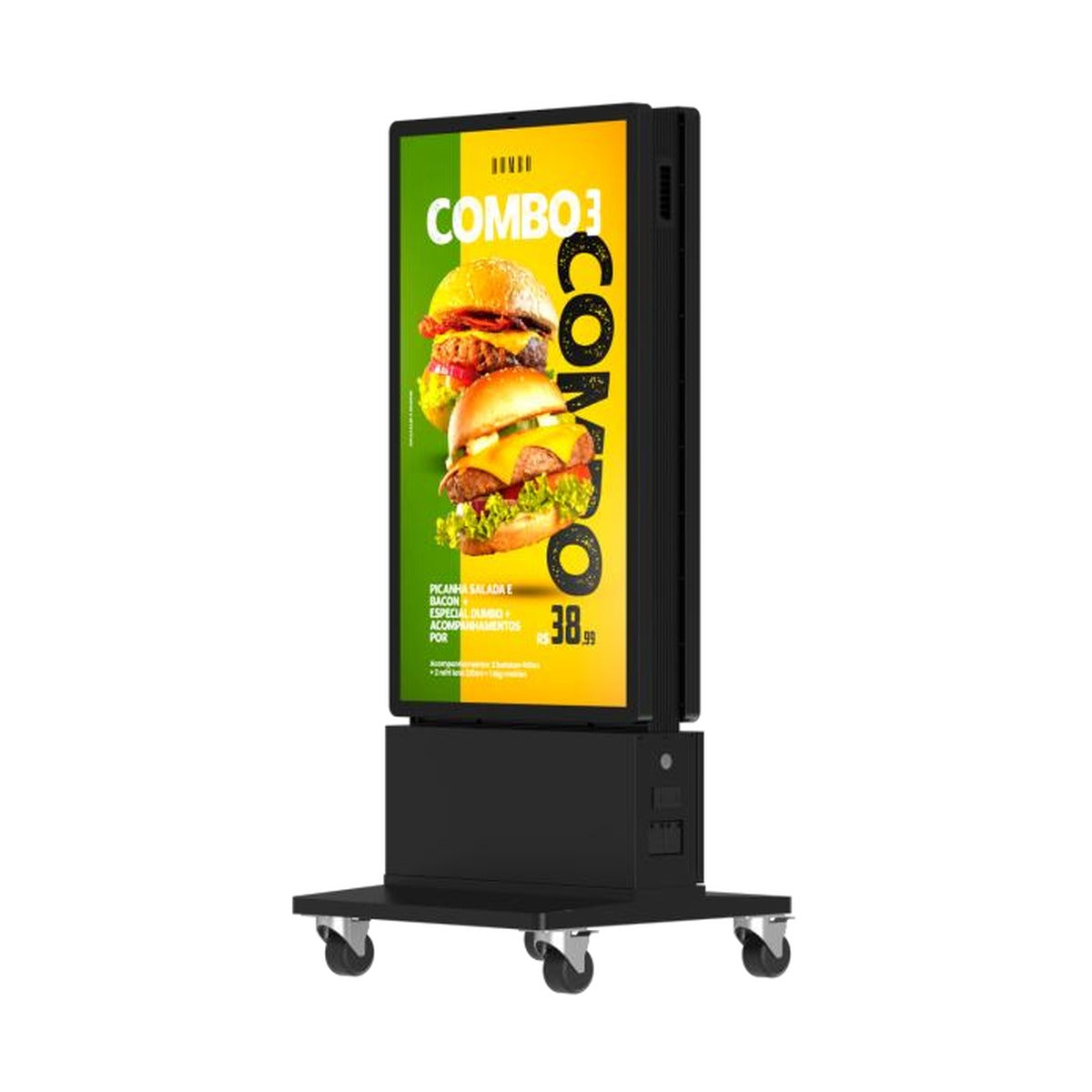 Mobiler Outdoor-Bildschirm 43 Zoll doppelseitig - Vorderseite mit Display, bis 2.000 cd/m², IP65 - Modulare Displays® München