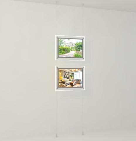 Led acrylic poster pockets landscape format DIN A3 with front attachment