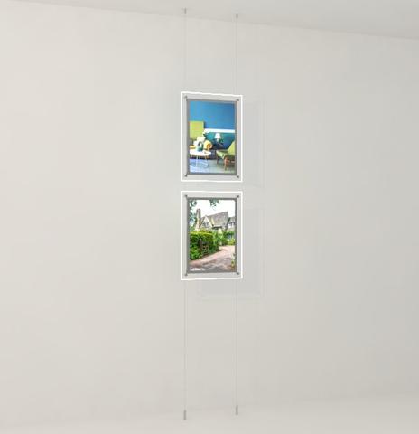 Schaufenster Displays DIN A3 Hochformat mit frontaler Befestigung- LED Acryl- Postertasche