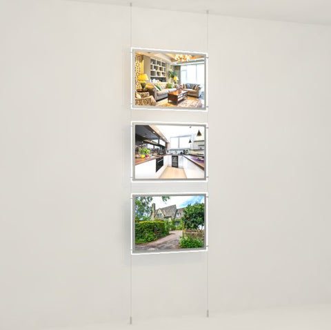 LED acrylic advertising board landscape format DIN A2 - complete kit with front attachment