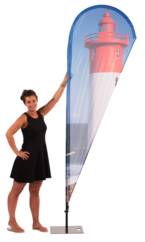 Beachflag Alu Tropfenform S mit Textildruck - modularedisplays.com