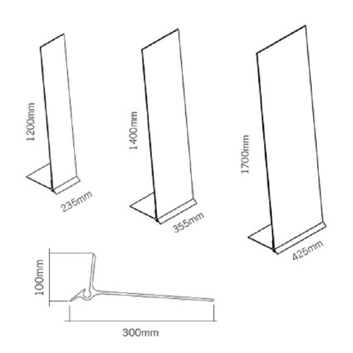 Bodenständer Glass Folder 1700mm - modularedisplays.com