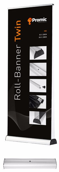 Doppelseitiger Roll-Up Banner Twin 85x200 mit Druck - modularedisplays.com