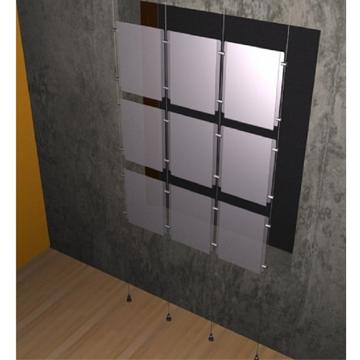 Drahtseil-Spannsystem Kit Decke-Boden 9 x A4 - modularedisplays.com