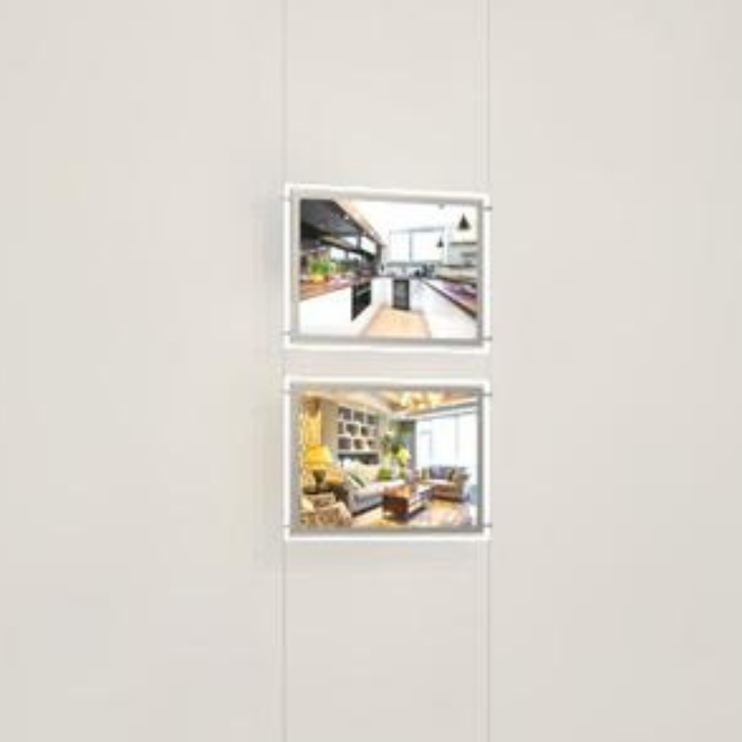 Led Acryl- Postertaschen- Schaufenster Displays 2 x DIN A3 - modularedisplays.com