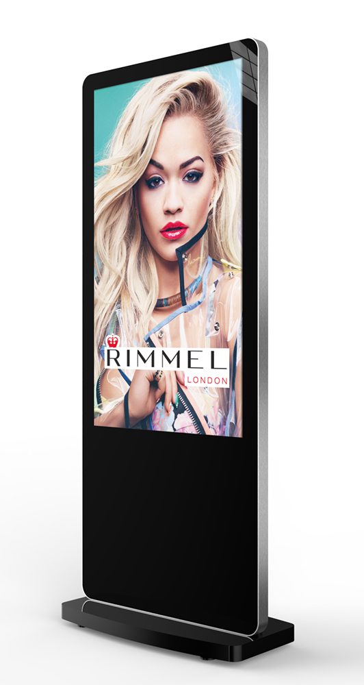 Digitale Info- Stele mit Android Media- Player. 50 und 55 Zoll Werbemonitor "SLIM-Line"