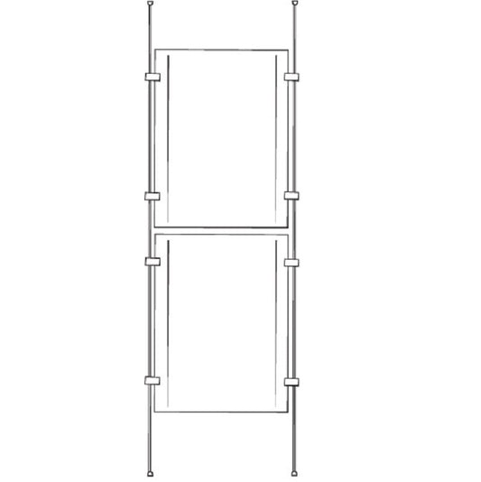 Seilsystem Kit Decke/Boden 2 x A4 - modularedisplays.com