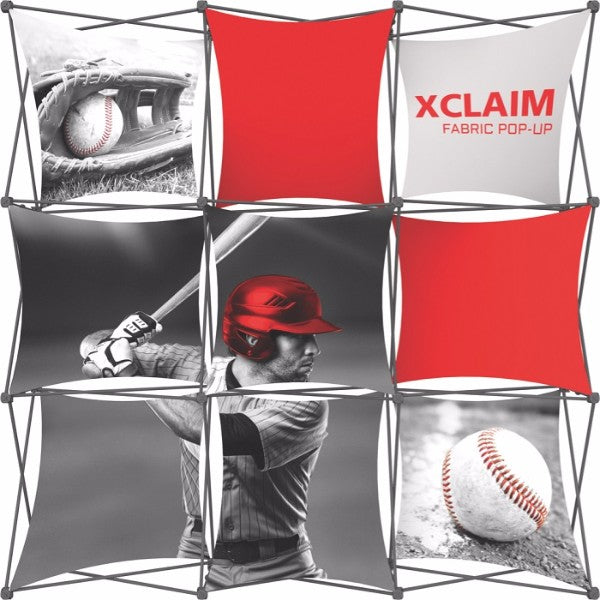 Textil Faltdisplay X-Claim 3x3 - modularedisplays.com